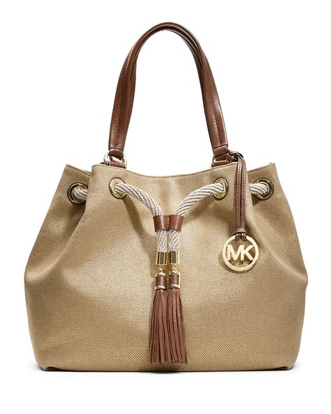 canvas michael kors bucket bag|michael kors large canvas tote.